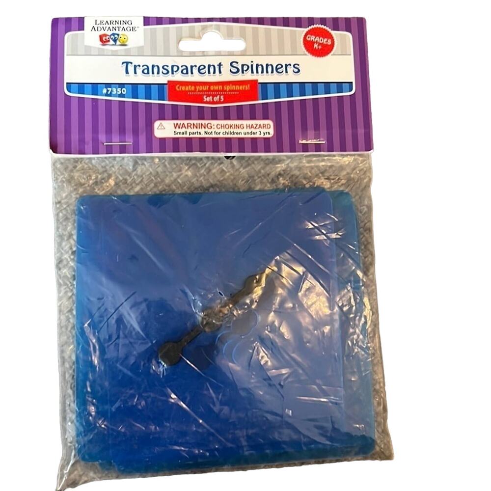 NWT Learning Advantage Transparent Spinners, (5)